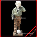 Natural Stone Marble Children Statue With Smart Clothes
